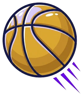Basketball with motion streaks illustration