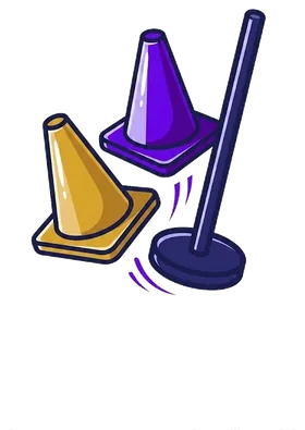 Training cones and agility pole illustration