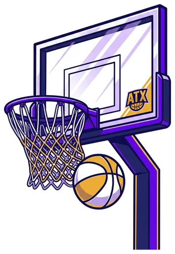 Illustrated Wildcats basketball hoop