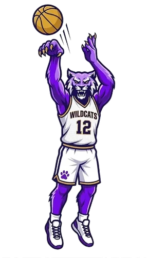 Wildcats mascot shooting a jumpshot